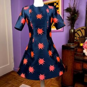 House of Holland Star Print Structured Flared Mini Dress Size 6